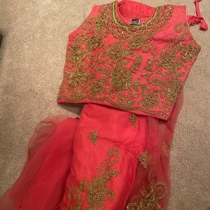 Coral Lehenga Set